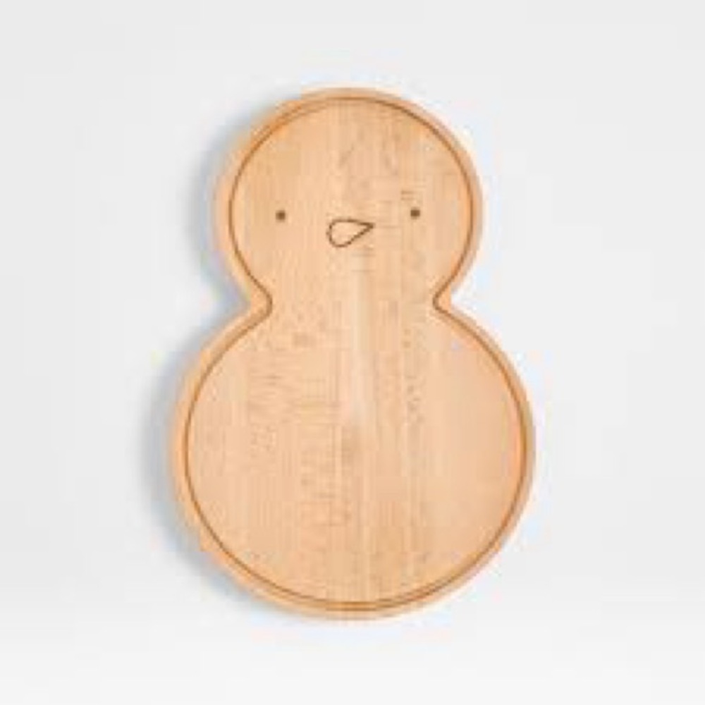 Crate&Barrel Snowman Wood Cutting Board